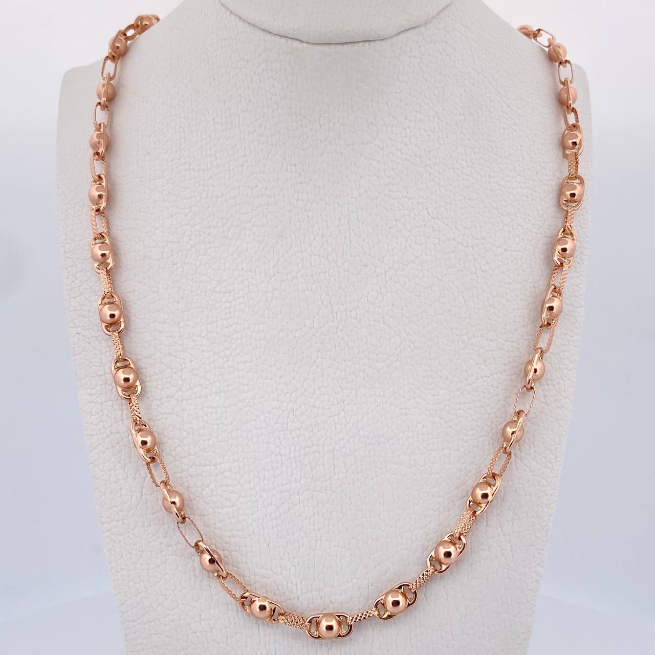 Cadena Rustica Burbuja 12.95gr / 62.2cm / 4.7mm Oro Rosa18K $