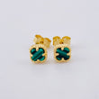 Topos Trebol Malaquita Verde 1.95 g / 7.25 mm Oro Amarillo 18K