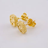 Topos Trebol Diamantado 1.9 g / 7.2 mm Oro Amarillo 18K