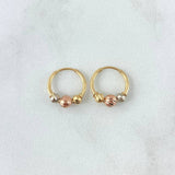 Candongas Aro 1gr / 1.1cm / 3mm-4mm Diamantada Tres Oros 18K
