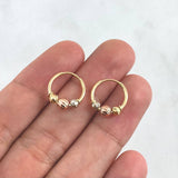 Candongas Aro 1gr / 1.1cm / 3mm-4mm Diamantada Tres Oros 18K