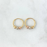 Candongas Aro 0.9gr / 1.1cm / 3mm Diamantada Tres Oros 18K