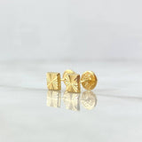 Topos Cuadrados 0.55gr / Diamantados Oro Amarillo 18K &
