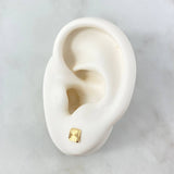 Topos Cuadrados 0.55gr / Diamantados Oro Amarillo 18K &