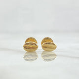 Topos Grano de Café 0.5gr / 6mm Lisos Oro Amarillo 18K