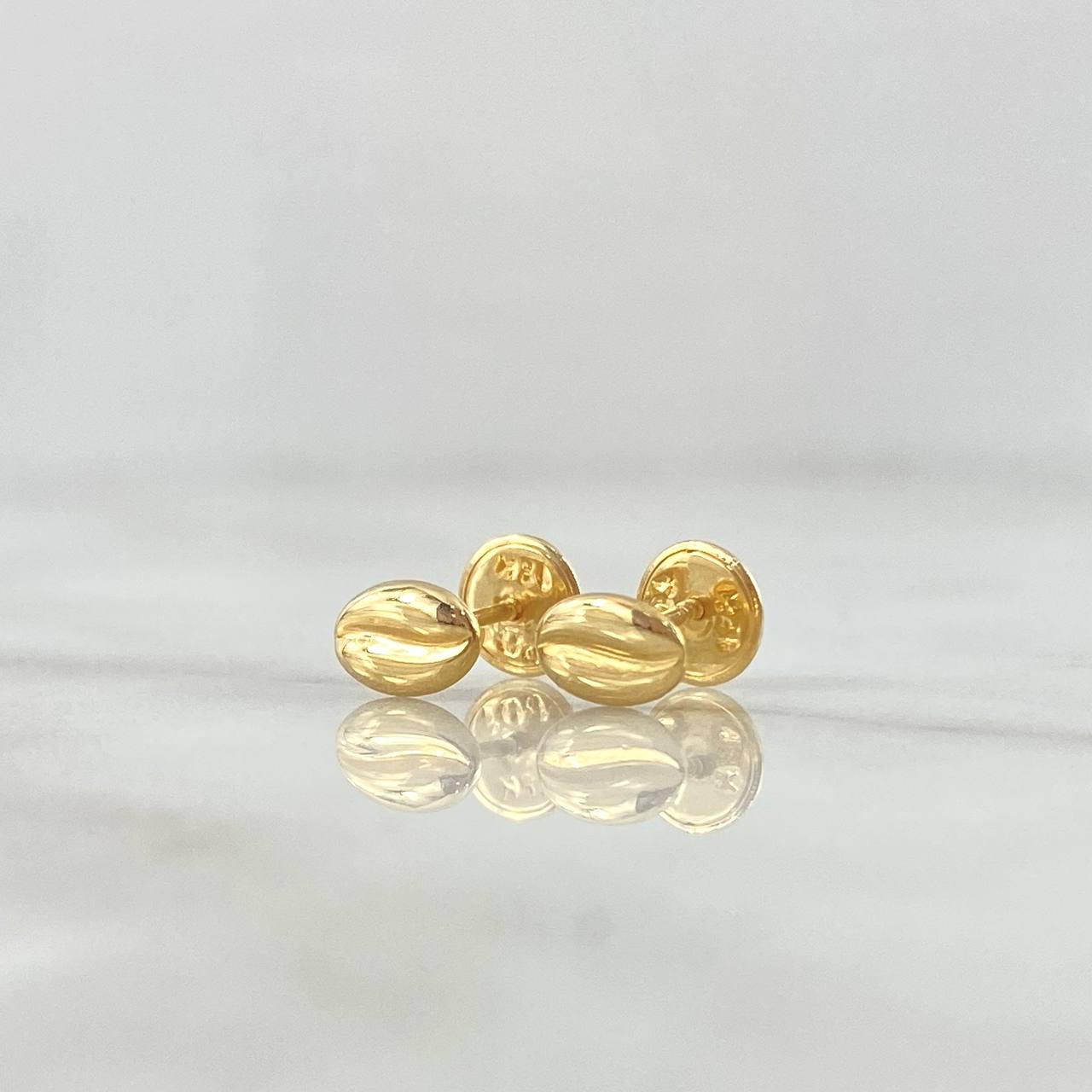 Topos Grano de Café 0.5gr / 6mm Lisos Oro Amarillo 18K