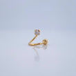 Piercing Espiral Cuatro Garras 0.5gr / 1cm / Oro Amarillo 18K &