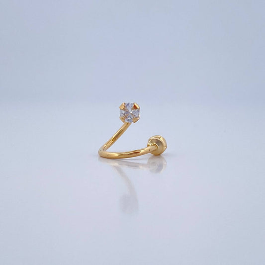 Piercing Espiral Cuatro Garras 0.5gr / 1cm / Oro Amarillo 18K &