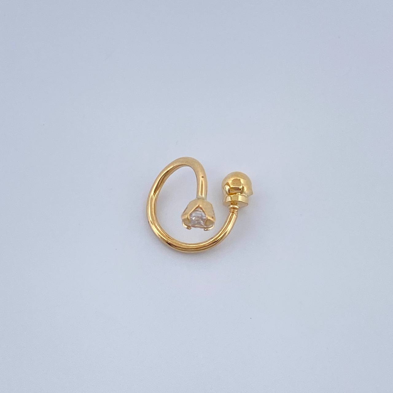 Piercing Espiral Cuatro Garras 0.5gr / 1cm / Oro Amarillo 18K &