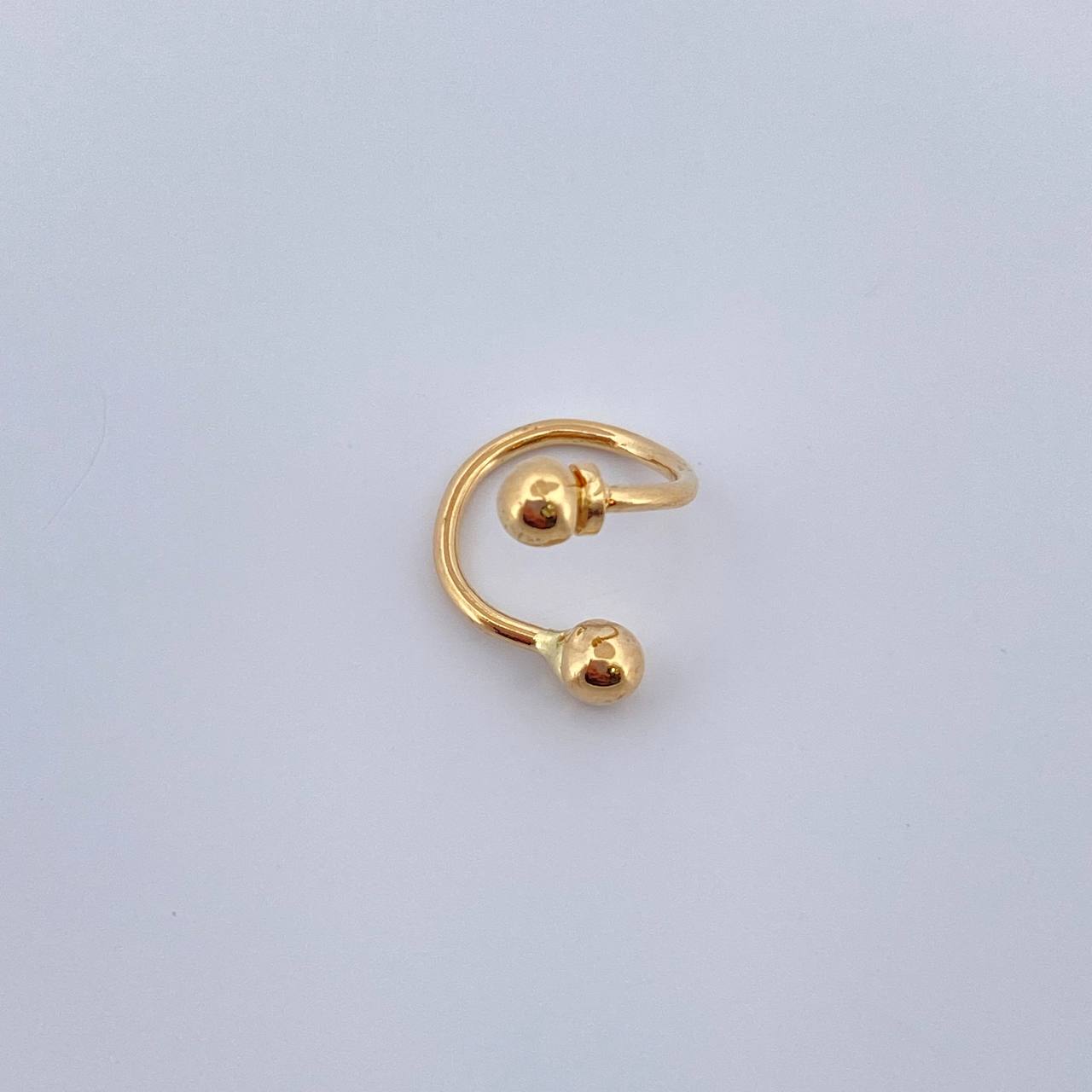 Piercing Espiral Bolas 0.45gr / 1cm / Oro Amarillo 18K &