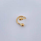 Piercing Espiral Bolas 0.45gr / 1cm / Oro Amarillo 18K &