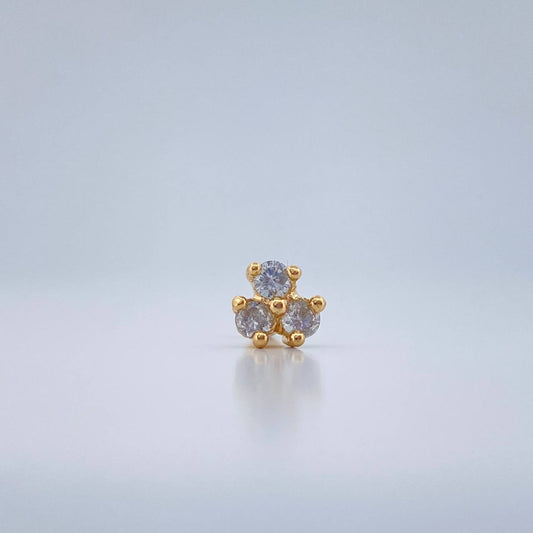 Piercing Flor 0.6gr / 1cm / Oro Amarillo 18K &