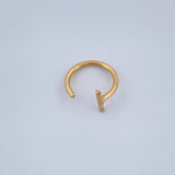 Piercing Earcuff Simulador Arco En T 0.3gr / 1cm / Oro Amarillo 18K &