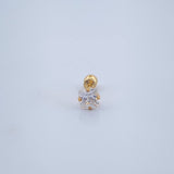 Piercing Cuatro Garras 0.4gr / 1cm / Oro Amarillo 18K &