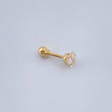 Piercing Cuatro Garras 0.4gr / 1cm / Oro Amarillo 18K &