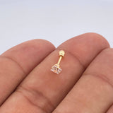 Piercing Cuatro Garras 0.4gr / 1cm / Oro Amarillo 18K &