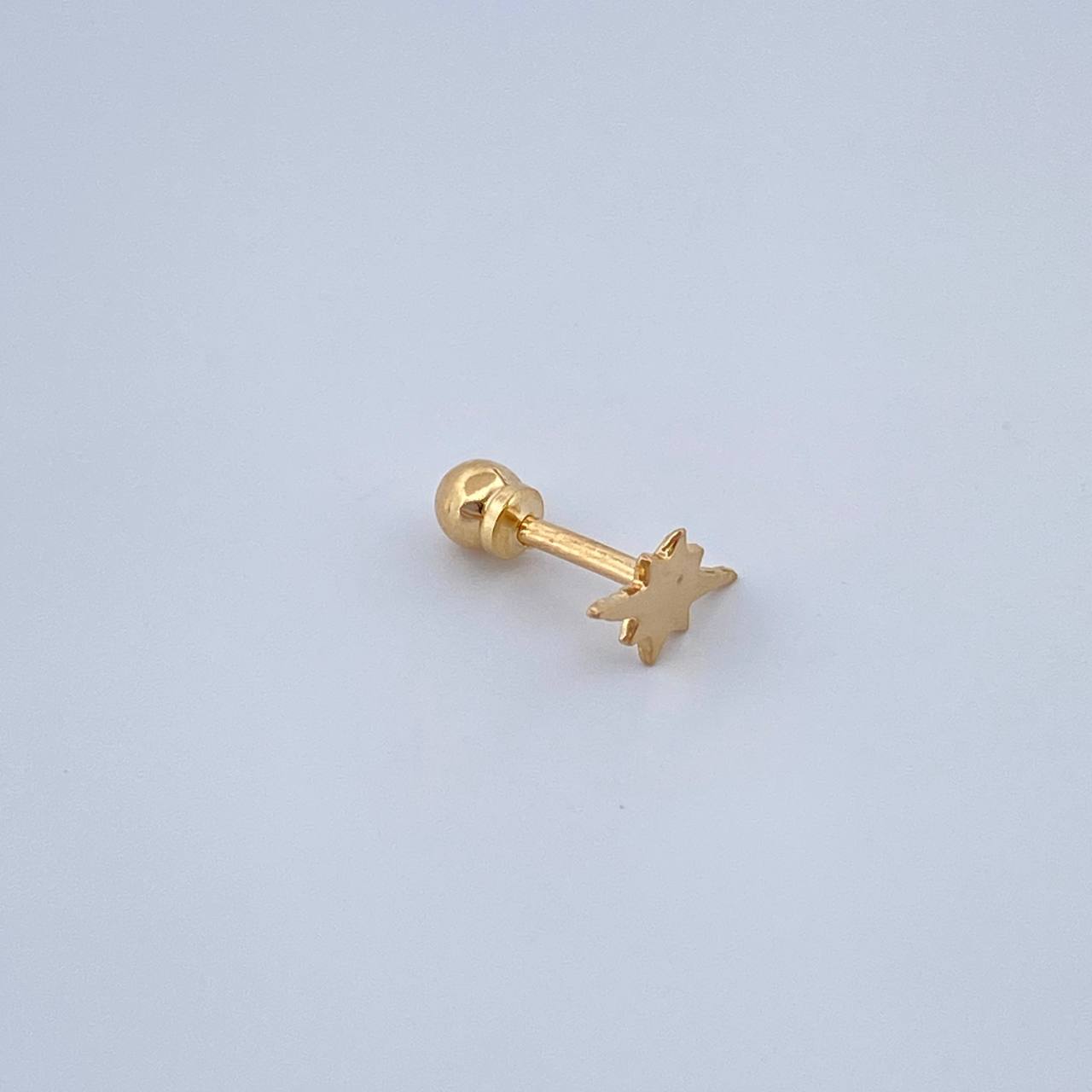 Piercing Estrella Cardinal 0.3gr / 1cm / Oro Amarillo 18K &
