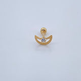 Piercing Luna 0.35gr / 1cm / Oro Amarillo 18K &