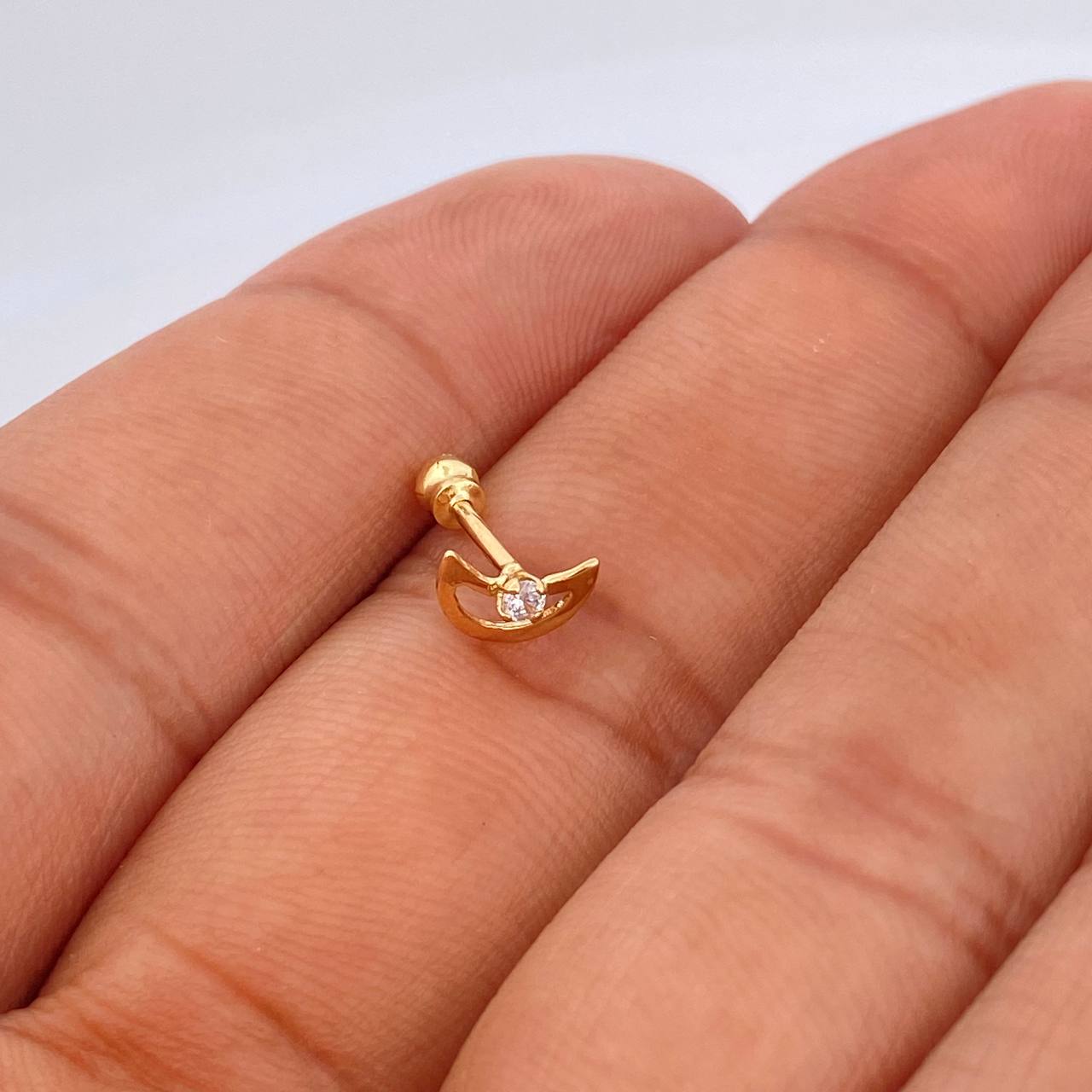 Piercing Luna 0.35gr / 1cm / Oro Amarillo 18K &