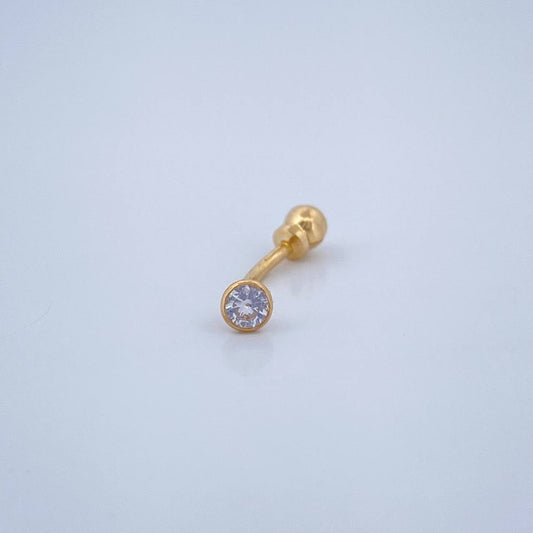 Piercing Curvo Bisel 0.3gr / 1cm / Oro Amarillo 18K &