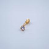 Piercing Curvo Bisel 0.3gr / 1cm / Oro Amarillo 18K &