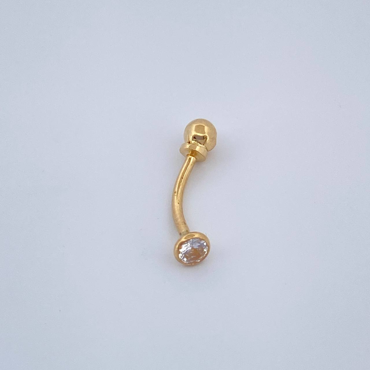 Piercing Curvo Bisel 0.3gr / 1cm / Oro Amarillo 18K &