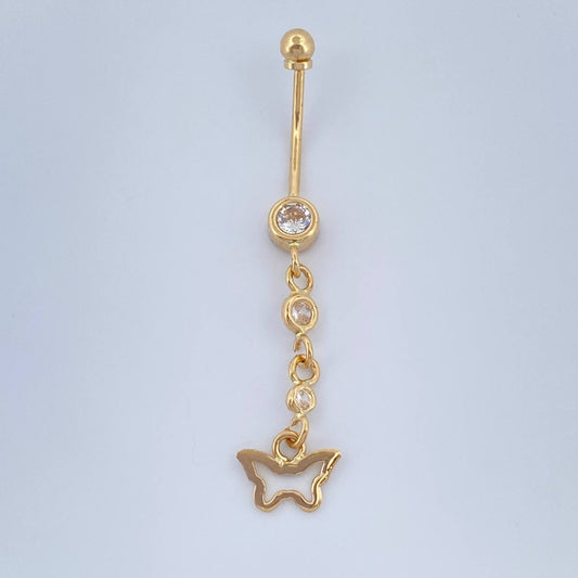 Piercing Mariposa Colgante 0.95gr / 4.1cm / Oro Amarillo 18K &