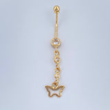 Piercing Mariposa Colgante 0.95gr / 4.1cm / Oro Amarillo 18K &