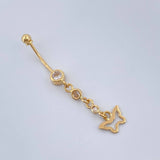 Piercing Mariposa Colgante 0.95gr / 4.1cm / Oro Amarillo 18K &