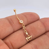 Piercing Mariposa Colgante 0.95gr / 4.1cm / Oro Amarillo 18K &