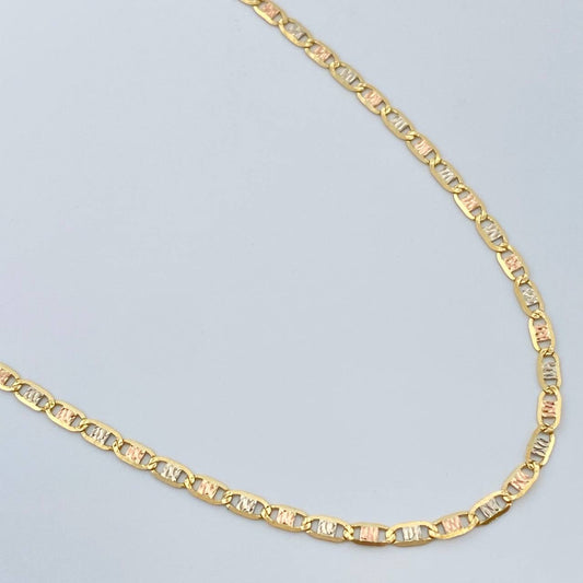 Cadena Escalera Plana 7.25gr / 60.5cm / Tres Oros +3 18K &