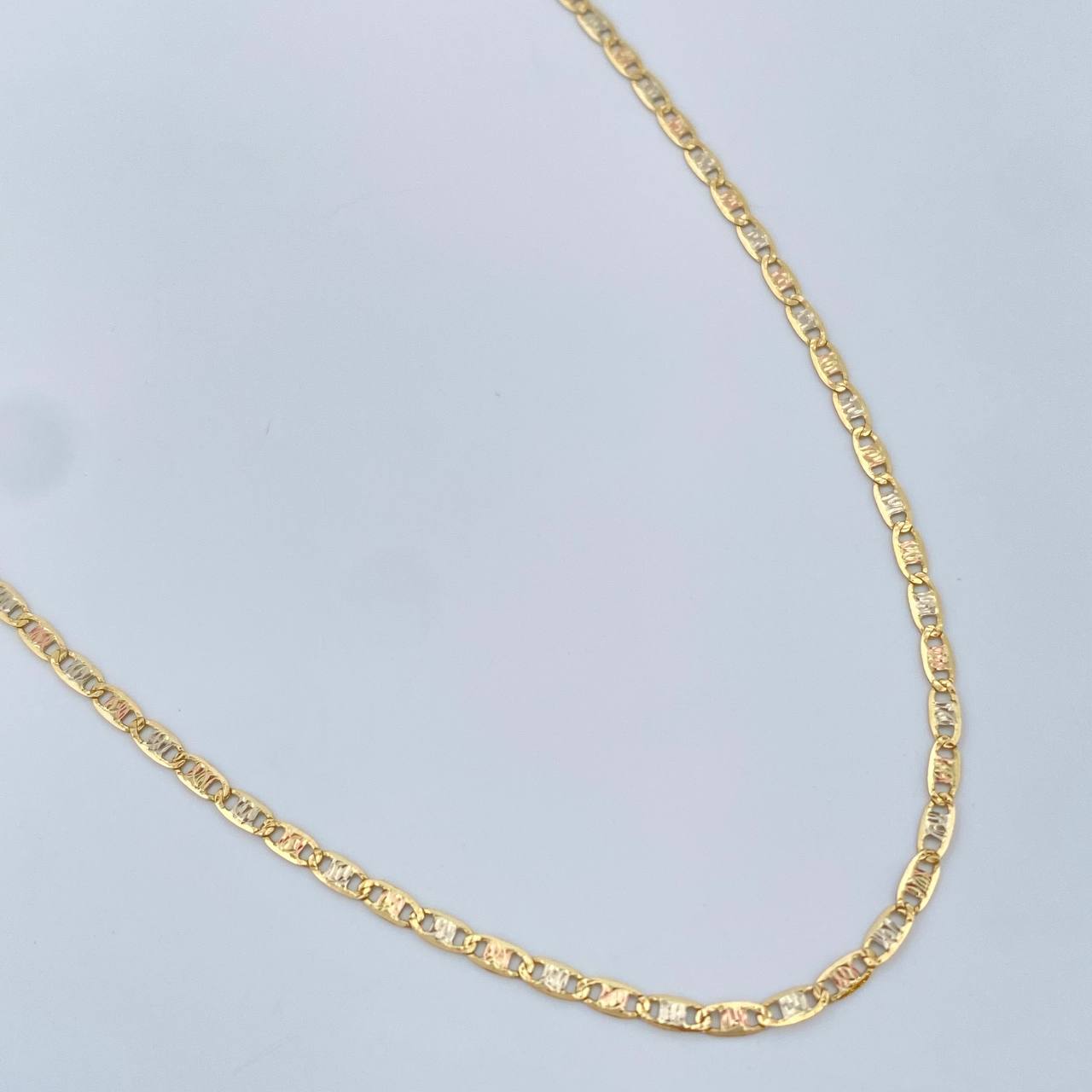Cadena Escalera Plana 2.75gr / 50cm / Tres Oros +3 18K &