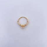 Anillo Solitario 2.2gr / T5 / Corazones Oro Amarillo Circones Blancos 18K $