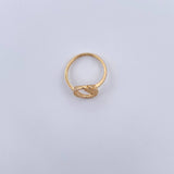 Anillo Circulo Hojas 1.6gr / T6 / Circones Blancos Oro Amarillo 18K &