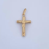 Dije Cruz Cristo 0.9gr / 3cm / Liso Oro Amarillo 18K &