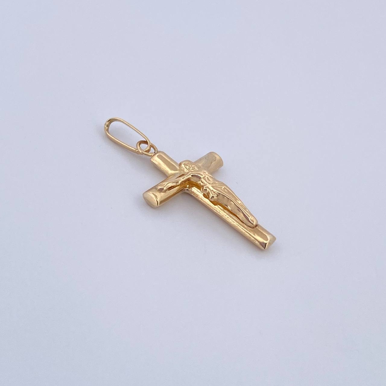 Dije Cruz Cristo 0.9gr / 3cm / Liso Oro Amarillo 18K &