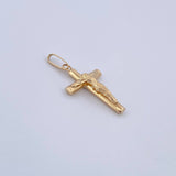 Dije Cruz Cristo 0.9gr / 3cm / Liso Oro Amarillo 18K &