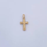 Dije Cruz Cristo 0.55gr / 2.2cm / Bordeado Oro Amarillo 18K &