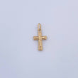 Dije Cruz Cristo 0.6gr / 2.2cm / Bordeado Oro Amarillo 18K &