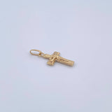 Dije Cruz Cristo 0.55gr / 2.2cm / Bordeado Oro Amarillo 18K &