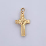 Dije Cruz Cristo San Benito 0.7gr / 2.6cm / Oro Amarillo 18K &