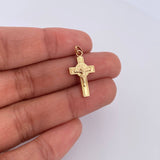 Dije Cruz Cristo San Benito 0.7gr / 2.6cm / Oro Amarillo 18K &