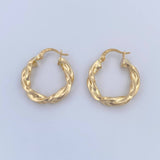 Candongas Fenix 2.6gr / 2.4cm / Entorchada Oro Amarillo 18K &