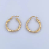 Candongas Tere 1.95gr / 2.5cm / Entorchada Oro Amarillo 18K &