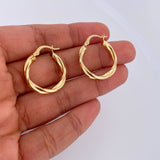 Candongas Tere 1.95gr / 2.5cm / Entorchada Oro Amarillo 18K &