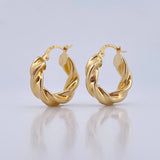 Candongas Cece 3.4gr / 2.2cm / Entorchada Oro Amarillo 18K &