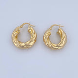 Candongas Mati 4.05gr / 2.4cm / Entorchada Oro Amarillo 18K &