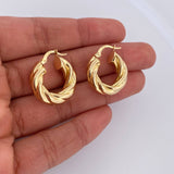 Candongas Mati 4.05gr / 2.4cm / Entorchada Oro Amarillo 18K &
