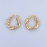Candongas Mai 2.55gr / 2.2cm / Rayada Oro Amarillo 18K &
