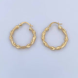 Candongas Bella 2.55gr / 2.9cm / Rayada Oro Amarillo 18K &